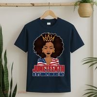 Juneteenth Is My Independence Day African American USA Flag T-Shirt thumb 2