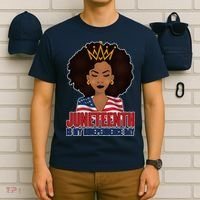 Juneteenth Is My Independence Day African American USA Flag T-Shirt thumb 6