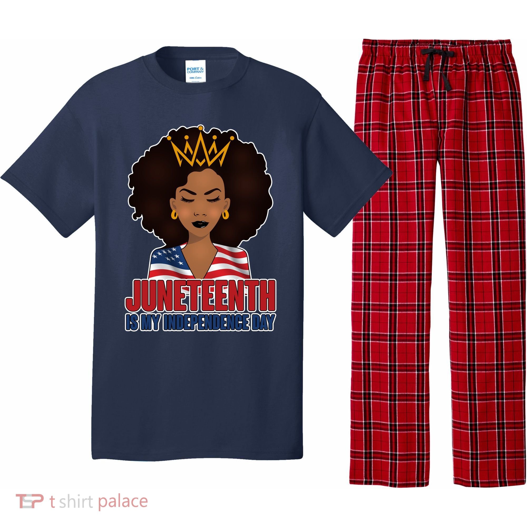 Juneteenth Is My Independence Day African American USA Flag Pajama Set
