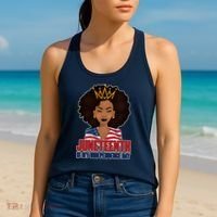 Juneteenth Is My Independence Day African American USA Flag Women's Tank Top thumb 2