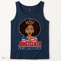 Juneteenth Is My Independence Day African American USA Flag Tank Top thumb 2