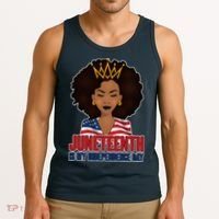 Juneteenth Is My Independence Day African American USA Flag Tank Top thumb 3