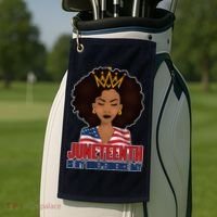 Juneteenth Is My Independence Day African American USA Flag Golf Towel thumb 2