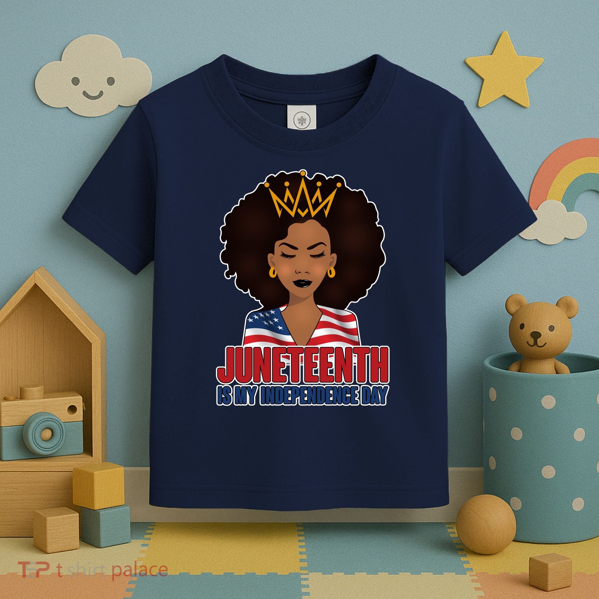 Juneteenth Is My Independence Day African American USA Flag Toddler T-Shirt