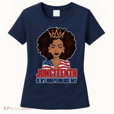 Juneteenth Is My Independence Day African American USA Flag Women's T-Shirt