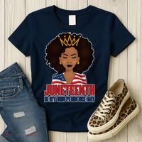 Juneteenth Is My Independence Day African American USA Flag Women's T-Shirt thumb 3