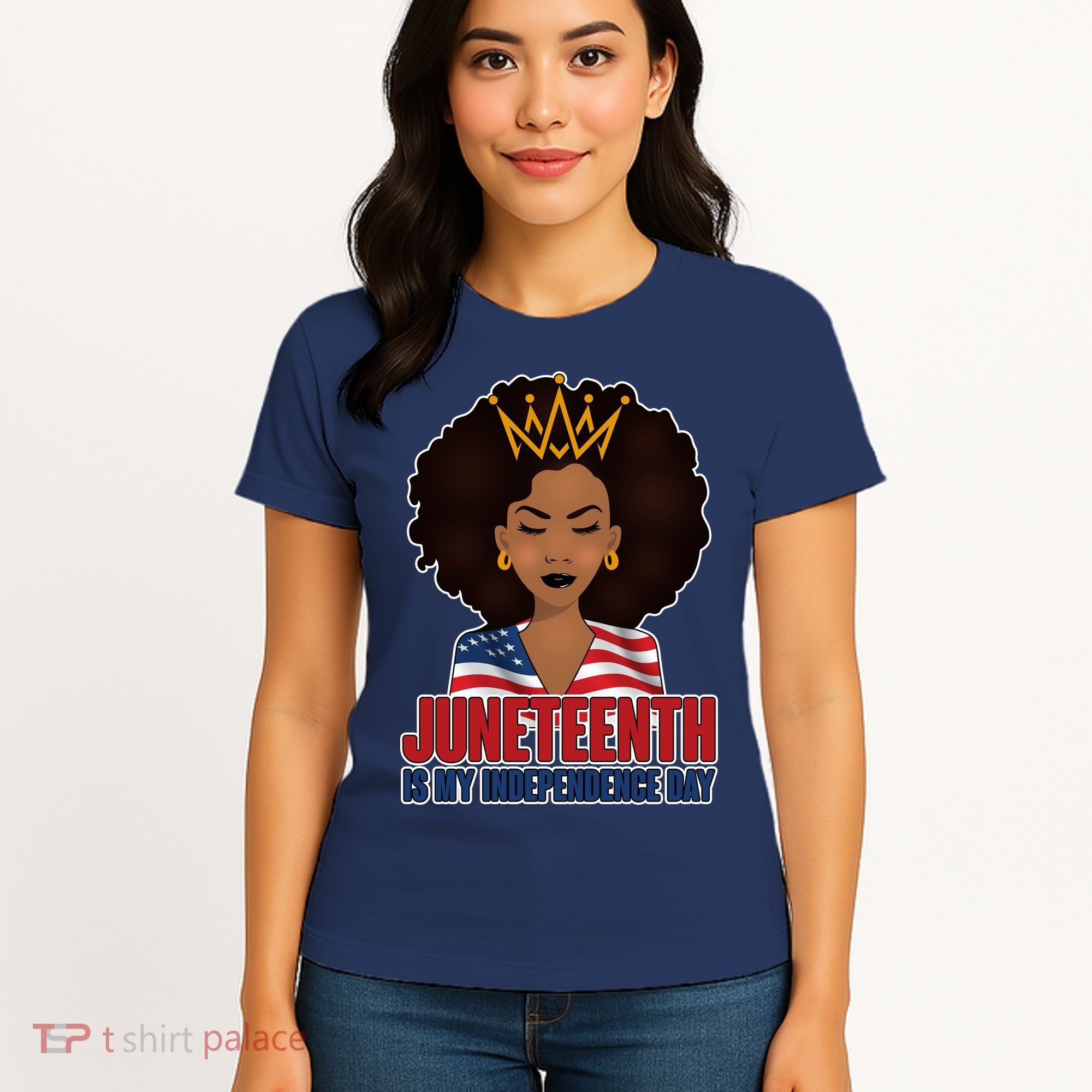 Juneteenth Is My Independence Day African American USA Flag Women's T-Shirt
