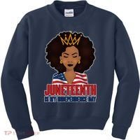 Juneteenth Is My Independence Day African American USA Flag Kids Sweatshirt thumb 0