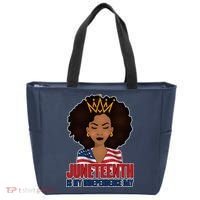 Juneteenth Is My Independence Day African American USA Flag Tote Bag thumb 0