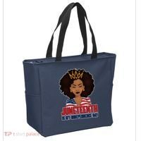 Juneteenth Is My Independence Day African American USA Flag Tote Bag thumb 2