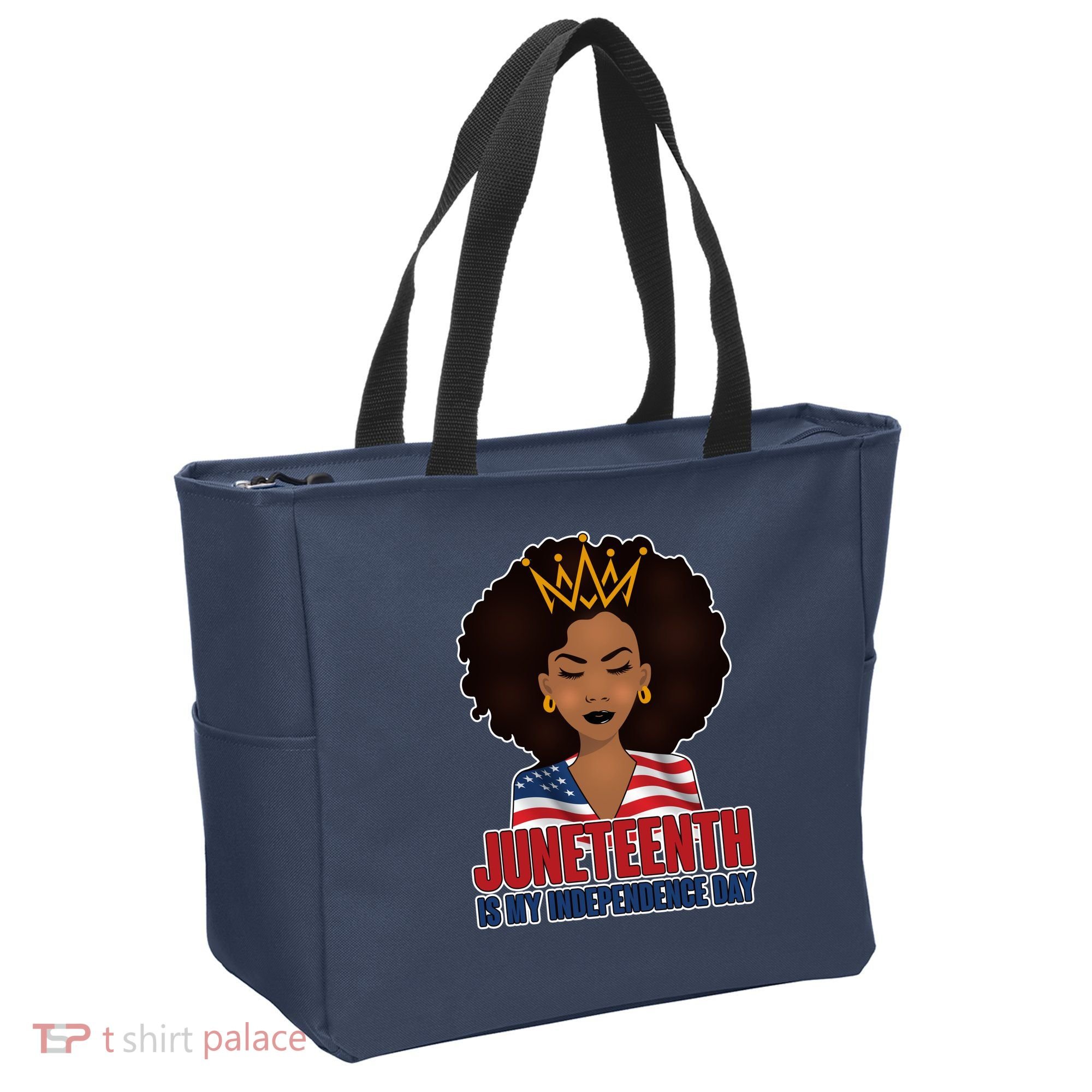 Juneteenth Is My Independence Day African American USA Flag Tote Bag