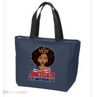 Juneteenth Is My Independence Day African American USA Flag Tote Bag thumb 3