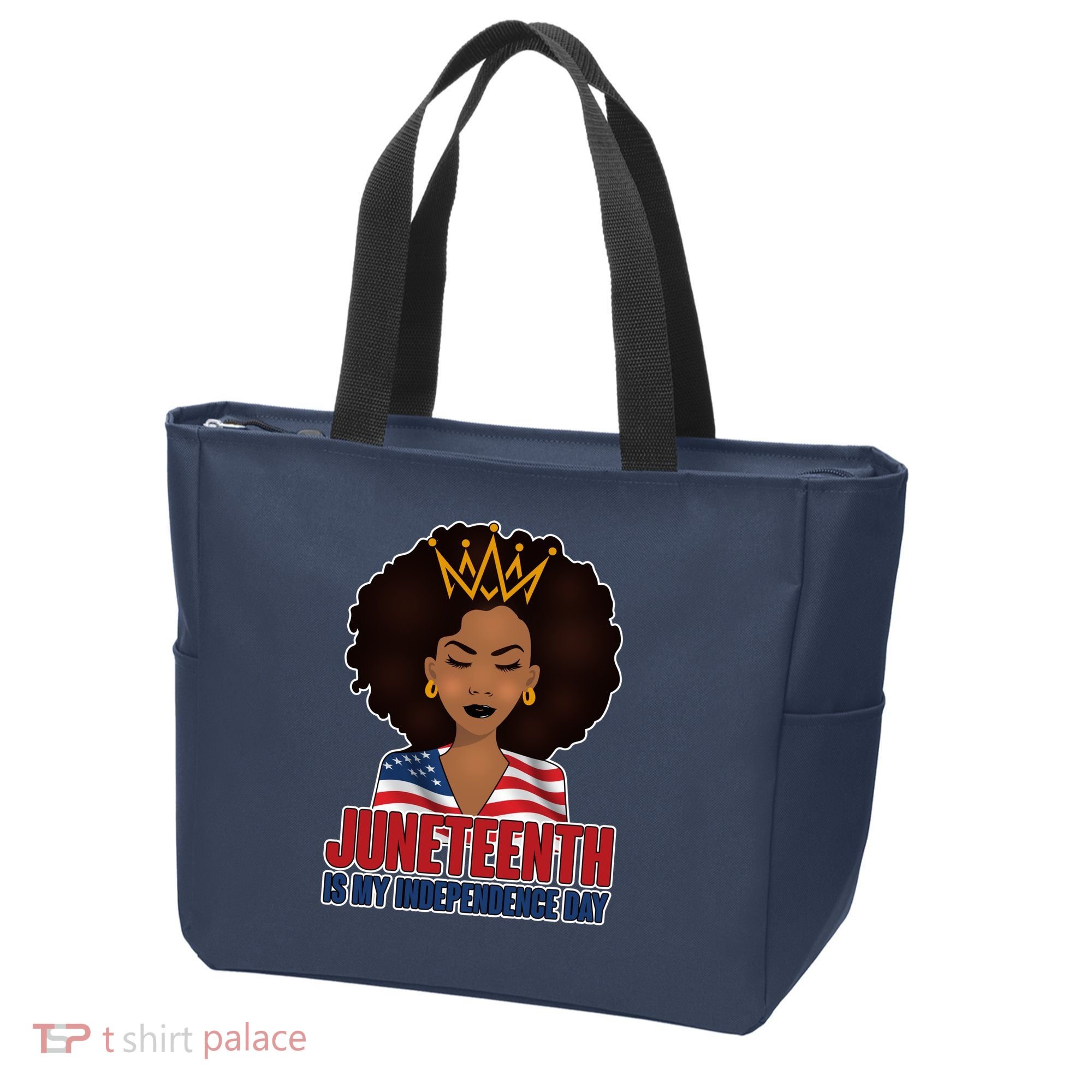 Juneteenth Is My Independence Day African American USA Flag Tote Bag