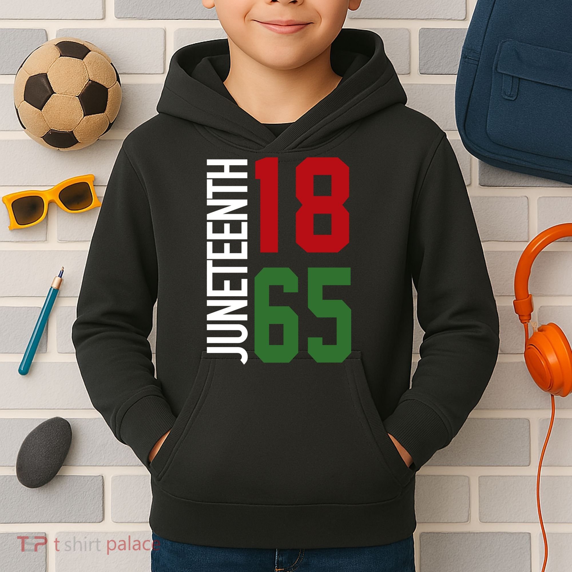 Juneteenth Jersey 1865 Kids Hoodie