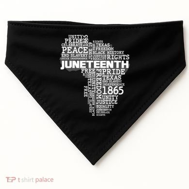 Juneteenth June 19 1865 Africa Word Cloud Art USA-Made Doggie Bandana