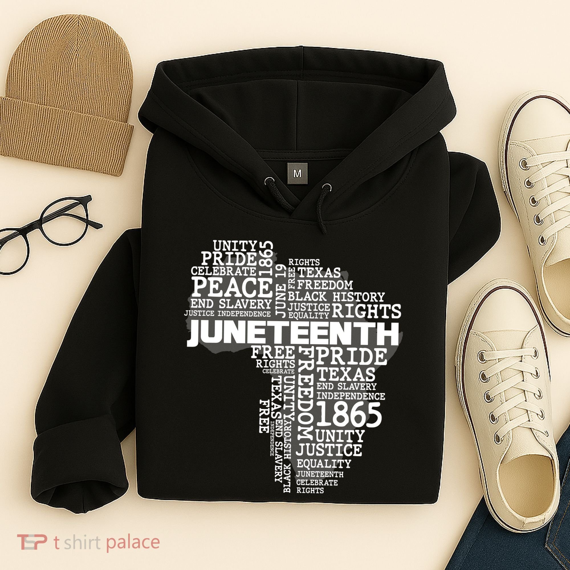 Juneteenth June 19 1865 Africa Word Cloud Art Hoodie