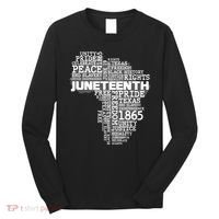 Juneteenth June 19 1865 Africa Word Cloud Art Long Sleeve Shirt thumb 0