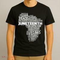 Juneteenth June 19 1865 Africa Word Cloud Art T-Shirt thumb 3