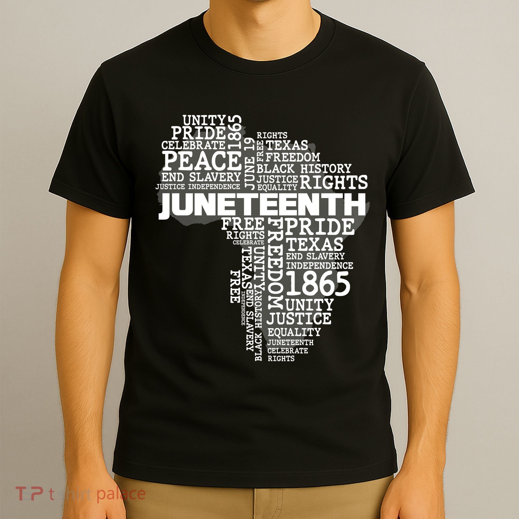 Juneteenth June 19 1865 Africa Word Cloud Art T-Shirt