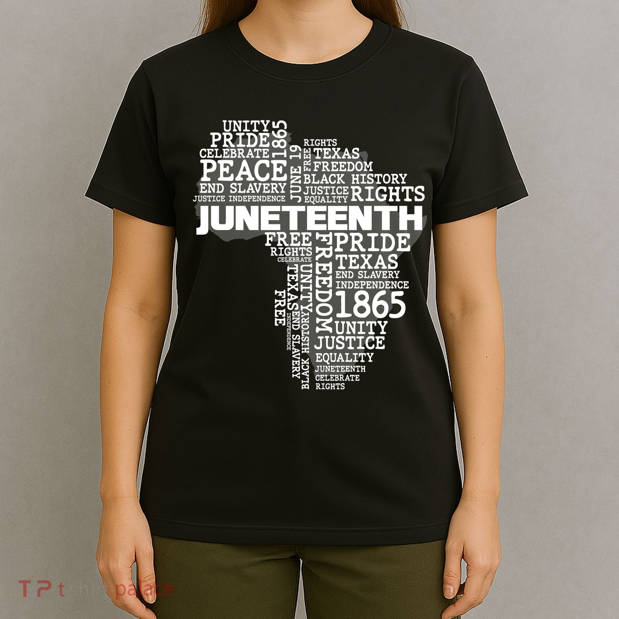 Juneteenth June 19 1865 Africa Word Cloud Art T-Shirt