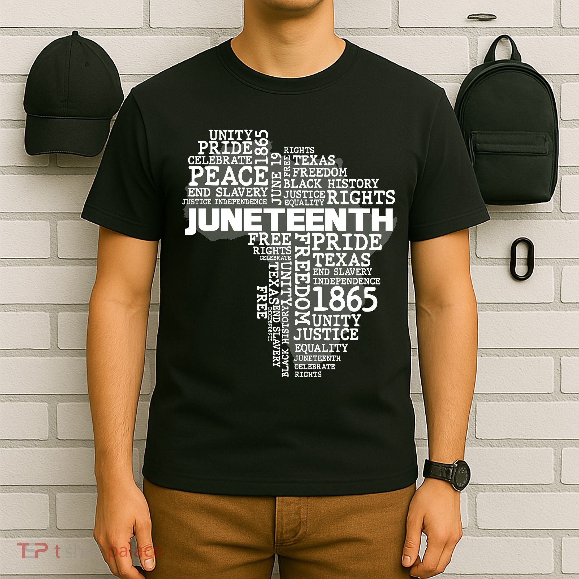 Juneteenth June 19 1865 Africa Word Cloud Art T-Shirt