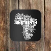 Juneteenth June 19 1865 Africa Word Cloud Art Coaster thumb 0
