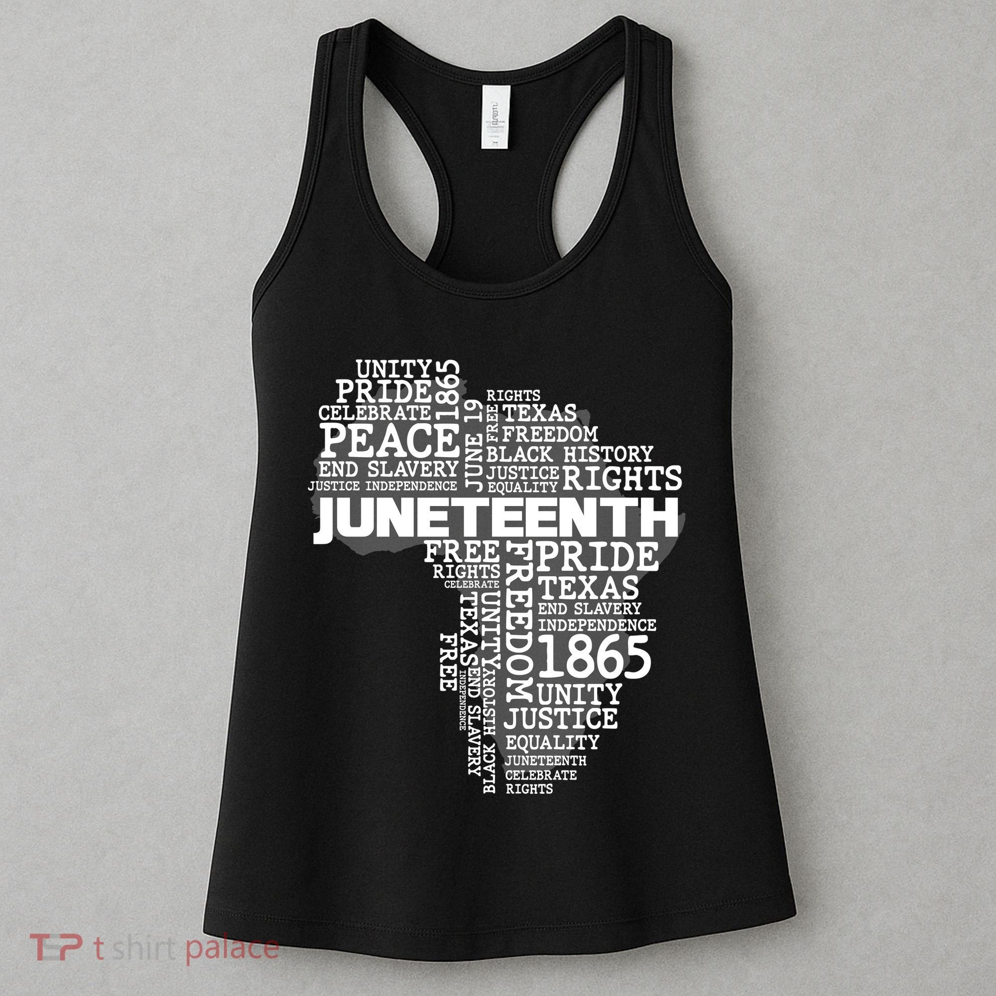Juneteenth June 19 1865 Africa Word Cloud Art Women's Tank Top