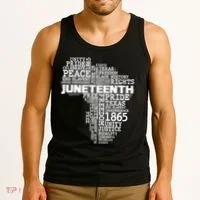 Juneteenth June 19 1865 Africa Word Cloud Art Tank Top thumb 3