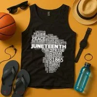 Juneteenth June 19 1865 Africa Word Cloud Art Tank Top thumb 4