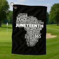 Juneteenth June 19 1865 Africa Word Cloud Art Golf Towel thumb 1
