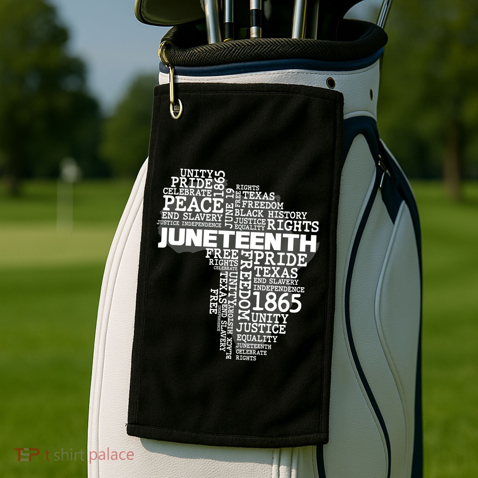 Juneteenth June 19 1865 Africa Word Cloud Art Golf Towel