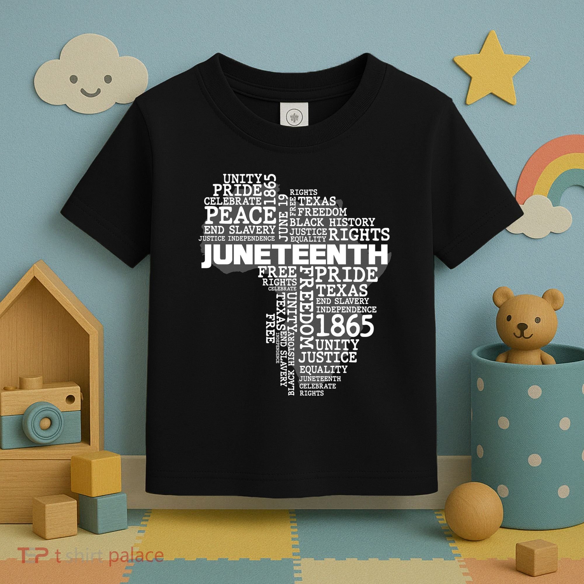 Juneteenth June 19 1865 Africa Word Cloud Art Toddler T-Shirt