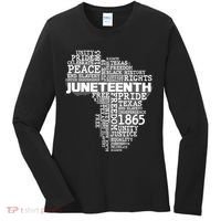 Juneteenth June 19 1865 Africa Word Cloud Art Women's Long Sleeve Shirt thumb 0
