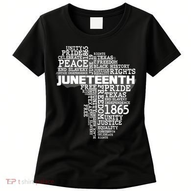 Juneteenth June 19 1865 Africa Word Cloud Art Women's T-Shirt