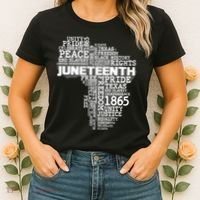 Juneteenth June 19 1865 Africa Word Cloud Art Women's T-Shirt thumb 2