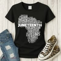 Juneteenth June 19 1865 Africa Word Cloud Art Women's T-Shirt thumb 3