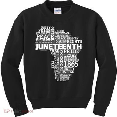 Juneteenth June 19 1865 Africa Word Cloud Art Kids Sweatshirt