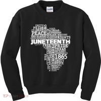 Juneteenth June 19 1865 Africa Word Cloud Art Kids Sweatshirt thumb 0