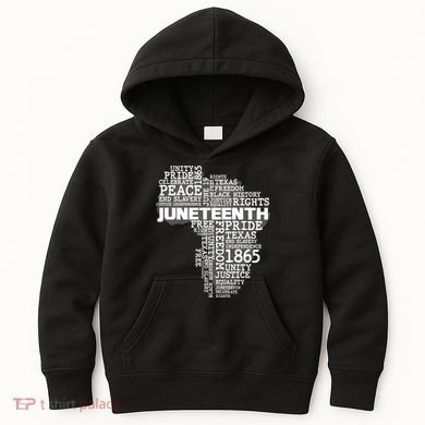 Juneteenth June 19 1865 Africa Word Cloud Art Kids Hoodie