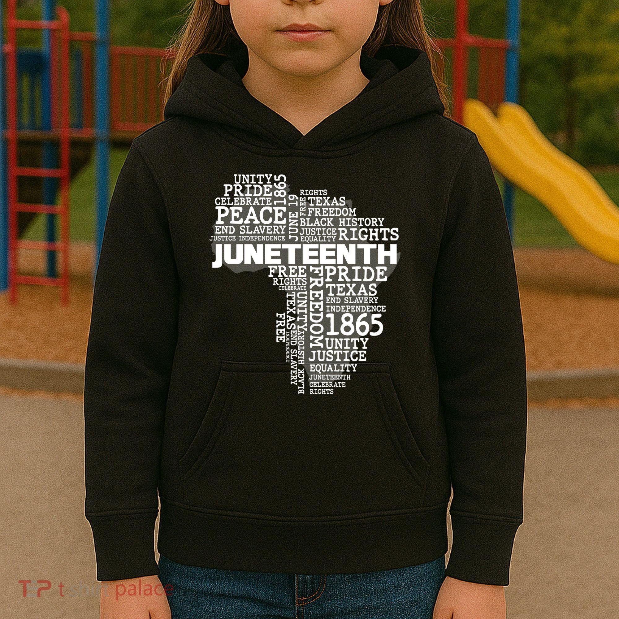 Juneteenth June 19 1865 Africa Word Cloud Art Kids Hoodie