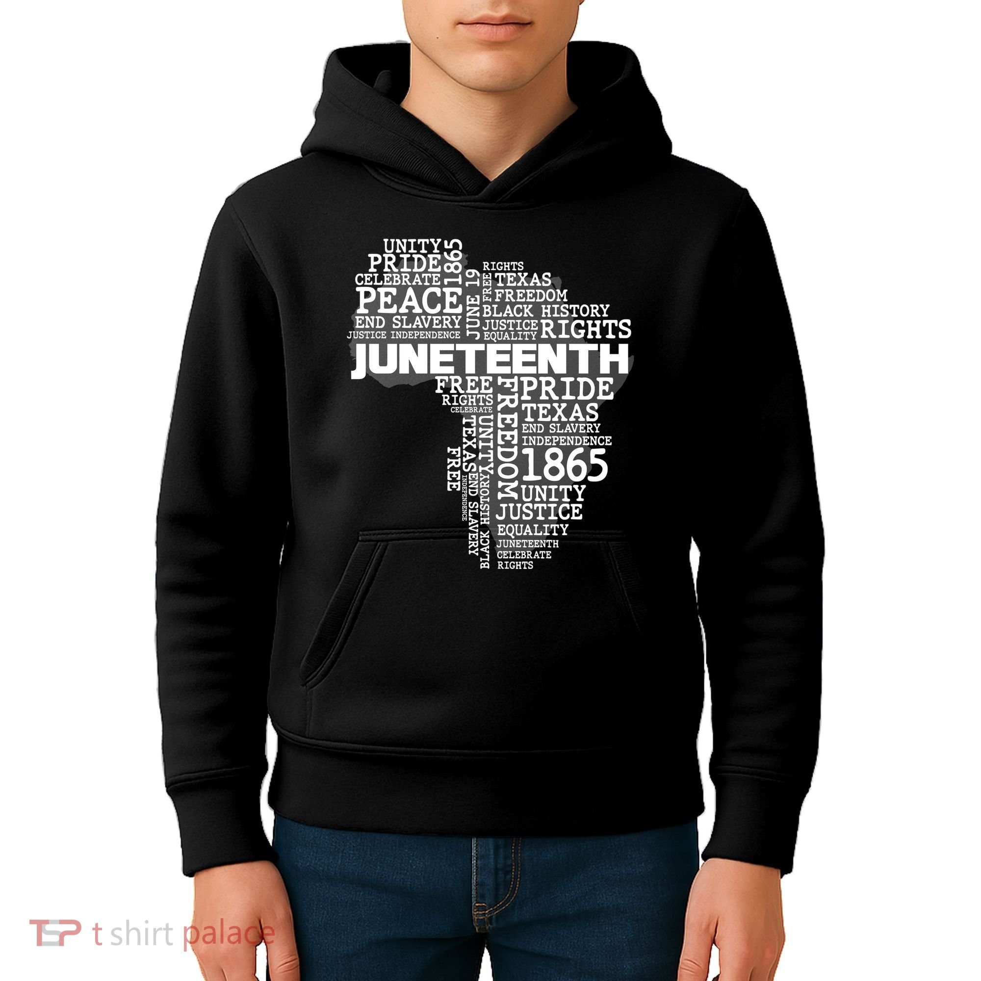 Juneteenth June 19 1865 Africa Word Cloud Art Kids Hoodie