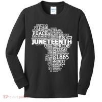 Juneteenth June 19 1865 Africa Word Cloud Art Kids Long Sleeve Shirt thumb 0