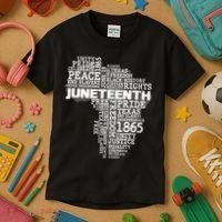 Juneteenth June 19 1865 Africa Word Cloud Art Kids T-Shirt thumb 3
