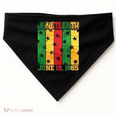 Juneteenth June 19 1865 Traditional Red Gold Green  USA-Made Doggie Bandana