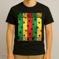 Juneteenth June 19 1865 Traditional Red Gold Green  T-Shirt thumb 3