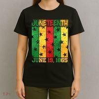 Juneteenth June 19 1865 Traditional Red Gold Green  T-Shirt thumb 4