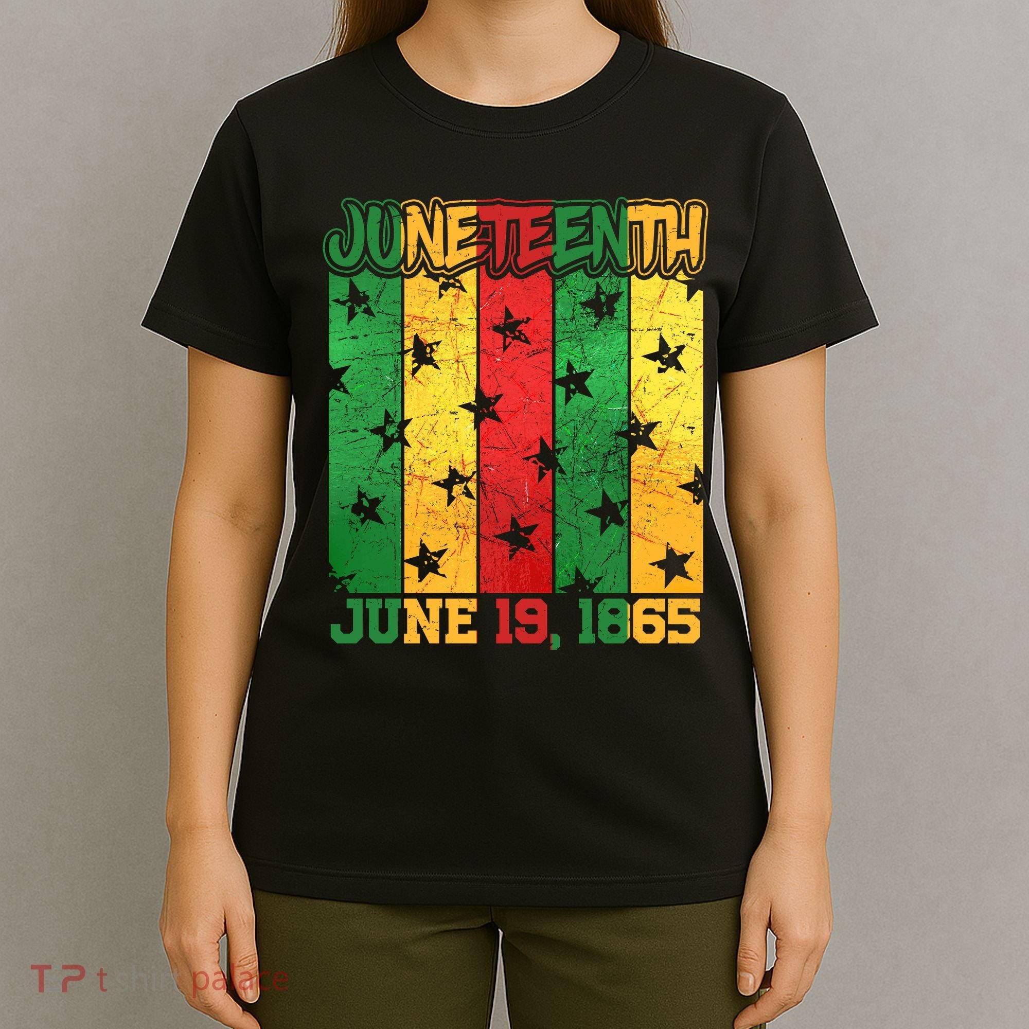 Juneteenth June 19 1865 Traditional Red Gold Green  T-Shirt