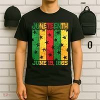Juneteenth June 19 1865 Traditional Red Gold Green  T-Shirt thumb 6