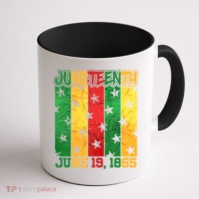 Juneteenth June 19 1865 Traditional Red Gold Green  Coffee Mug back