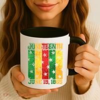 Juneteenth June 19 1865 Traditional Red Gold Green  Coffee Mug thumb 3